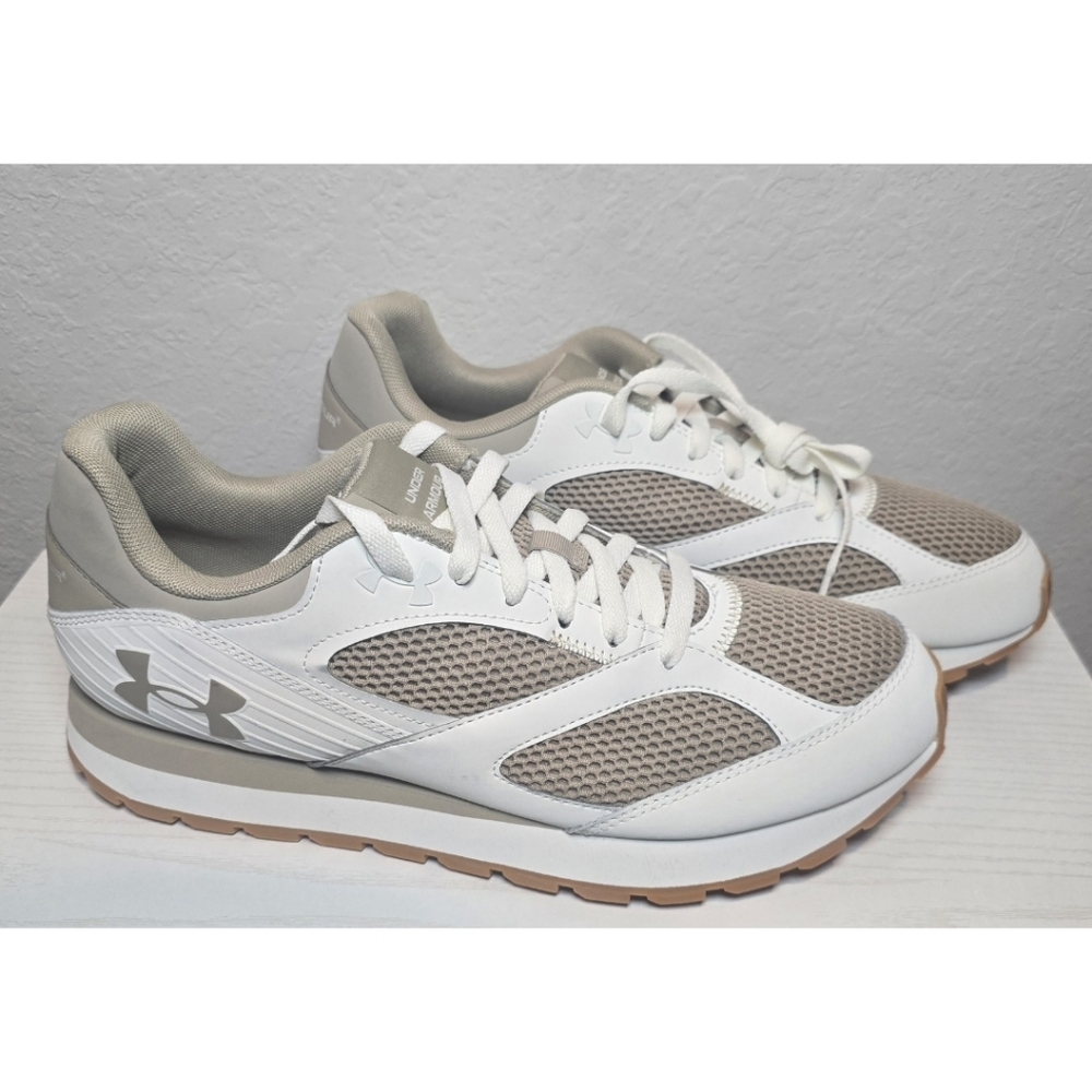 Under Armour Mens UA Jogger Sneakers Shoes Size 12 White And Beige